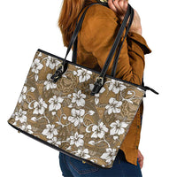 Kuvui Bula Fiji Leather Tote Bag Fijian Tapa Seamless Hibiscus LT14 - Polynesian Pride