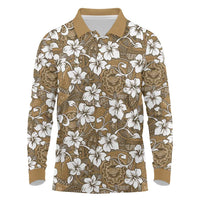 Kuvui Bula Fiji Long Sleeve Polo Shirt Fijian Tapa Seamless Hibiscus - Polynesian Pride