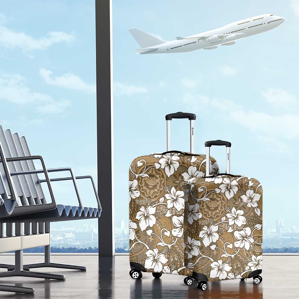 Kuvui Bula Fiji Luggage Cover Fijian Tapa Seamless Hibiscus LT14 - Polynesian Pride