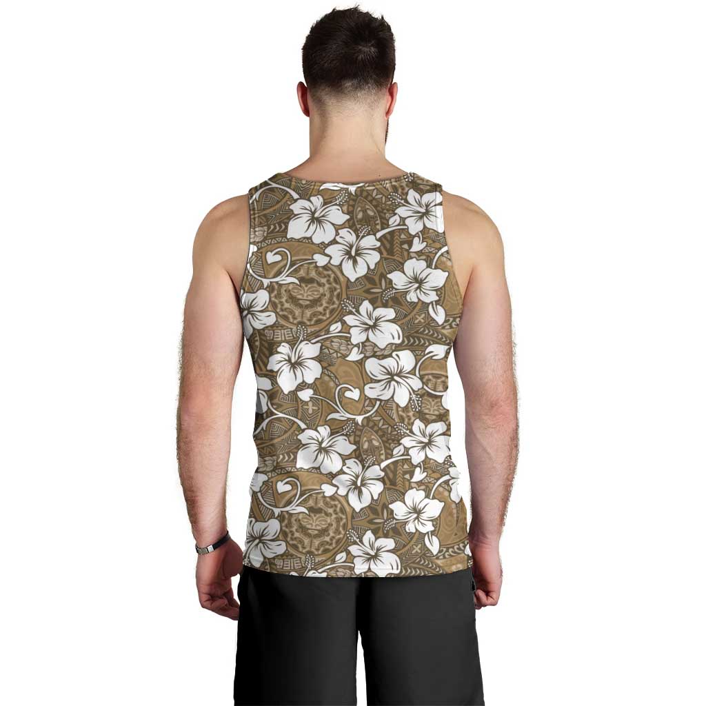 Kuvui Bula Fiji Men Tank Top Fijian Tapa Seamless Hibiscus - Polynesian Pride