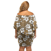 Kuvui Bula Fiji Off Shoulder Short Dress Fijian Tapa Seamless Hibiscus LT14 - Polynesian Pride