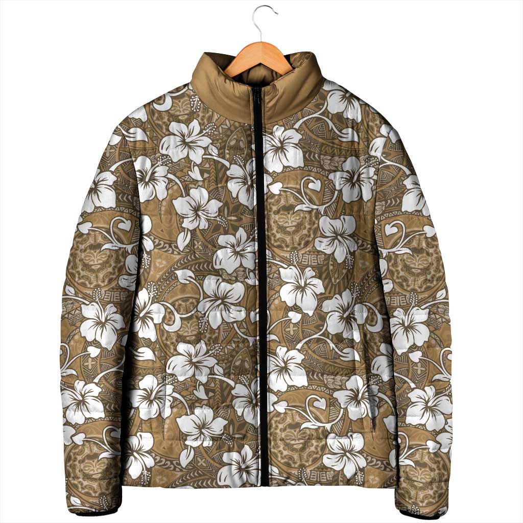 Kuvui Bula Fiji Padded Jacket Fijian Tapa Seamless Hibiscus - Polynesian Pride