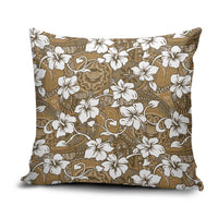 Kuvui Bula Fiji Pillow Cover Fijian Tapa Seamless Hibiscus LT14 Brown - Polynesian Pride