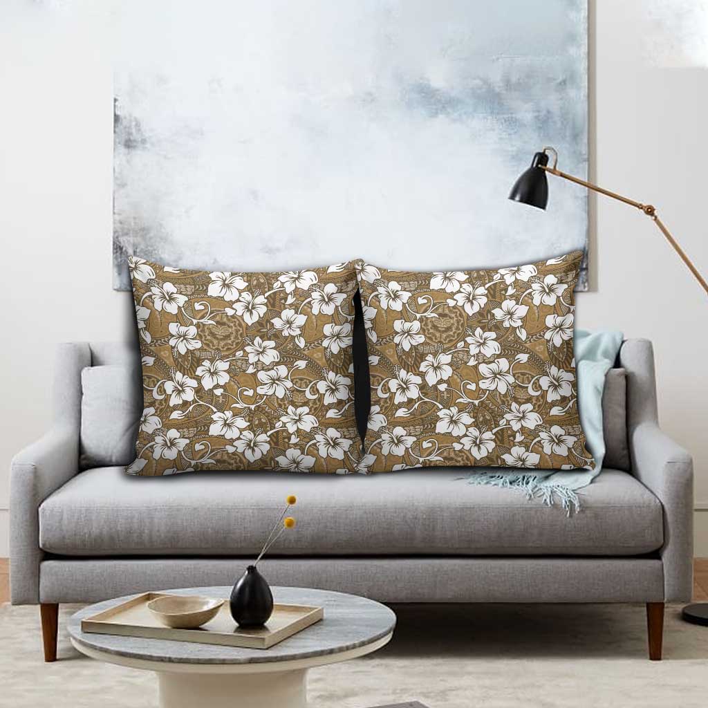 Kuvui Bula Fiji Pillow Cover Fijian Tapa Seamless Hibiscus LT14 - Polynesian Pride