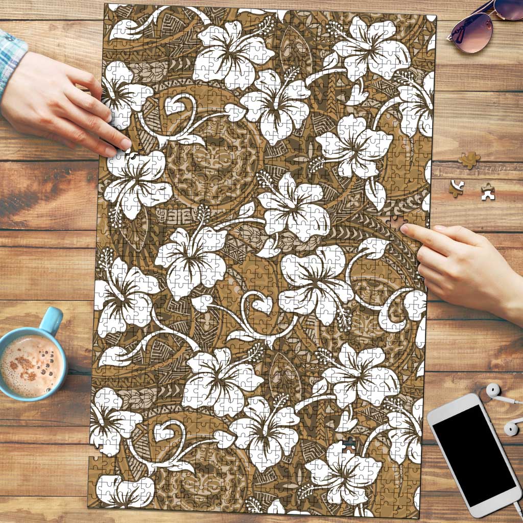 Kuvui Bula Fiji Puzzle Fijian Tapa Seamless Hibiscus - Polynesian Pride