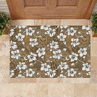 Kuvui Bula Fiji Rubber Doormat Fijian Tapa Seamless Hibiscus - Polynesian Pride