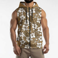 Kuvui Bula Fiji Sleeveless Zip Hoodie Fijian Tapa Seamless Hibiscus LT14 - Polynesian Pride