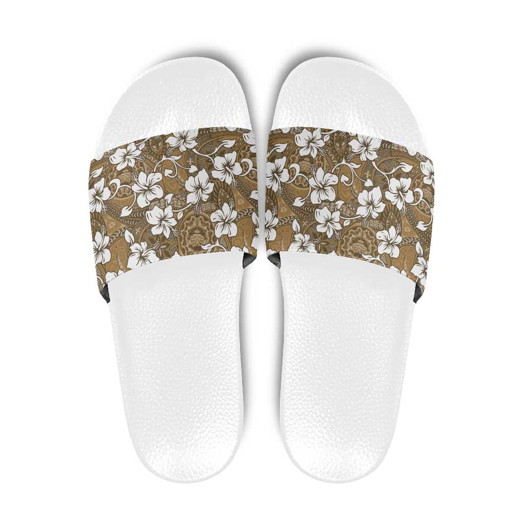 Kuvui Bula Fiji Slide Sandals Fijian Tapa Seamless Hibiscus - Polynesian Pride