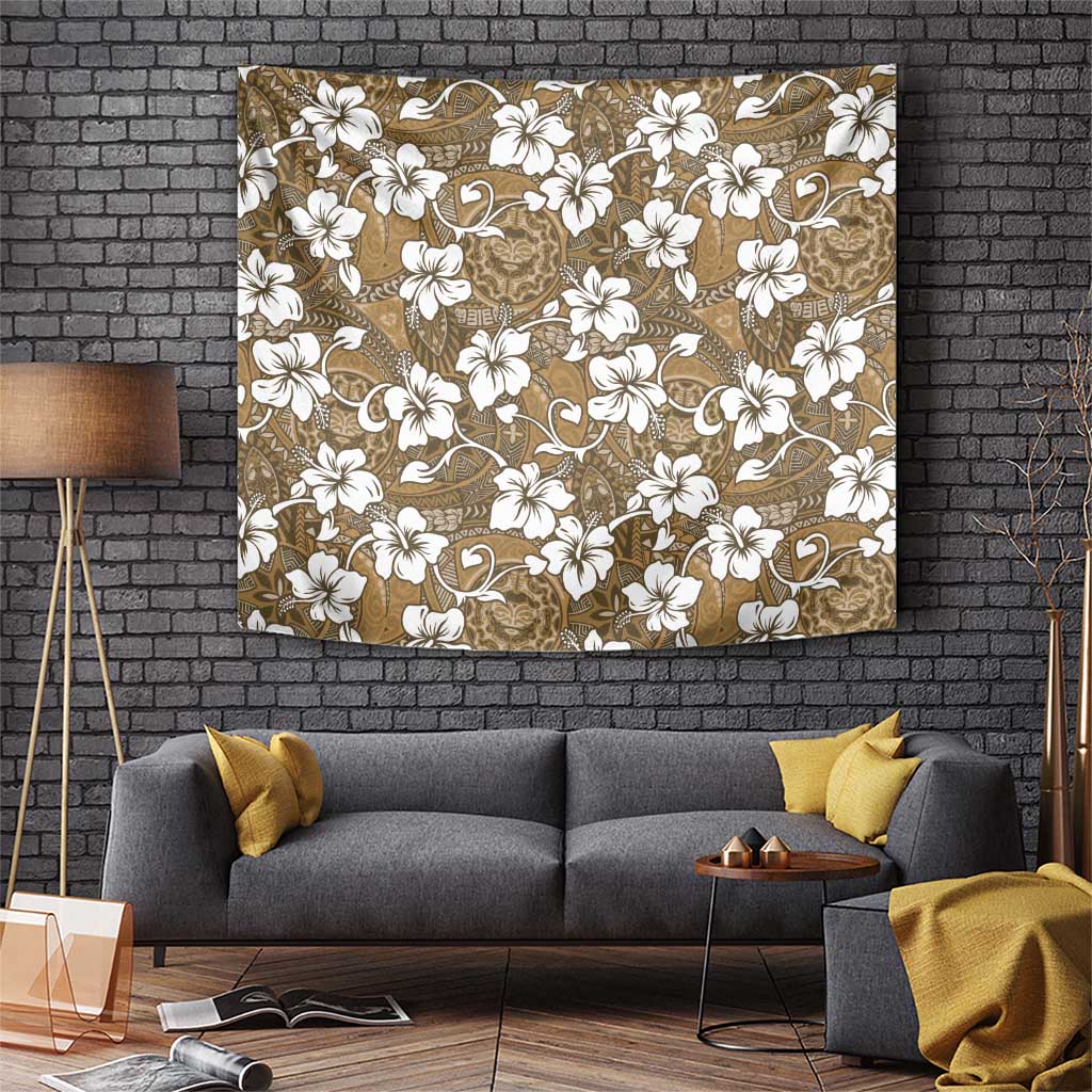 Kuvui Bula Fiji Tapestry Fijian Tapa Seamless Hibiscus - Polynesian Pride
