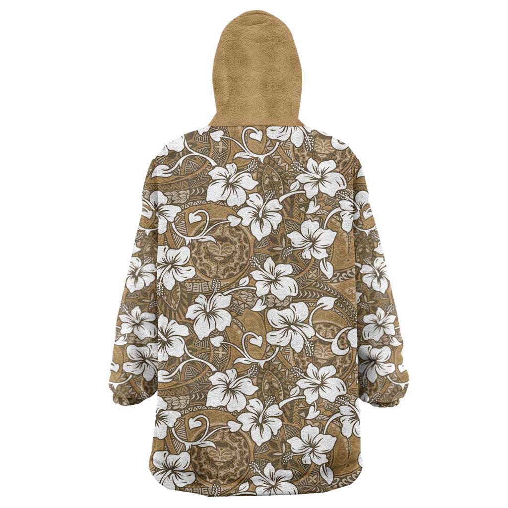 Kuvui Bula Fiji Wearable Blanket Hoodie Fijian Tapa Seamless Hibiscus LT14 - Polynesian Pride