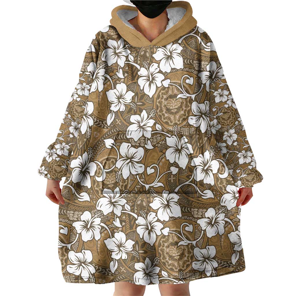 Kuvui Bula Fiji Wearable Blanket Hoodie Fijian Tapa Seamless Hibiscus LT14 - Polynesian Pride
