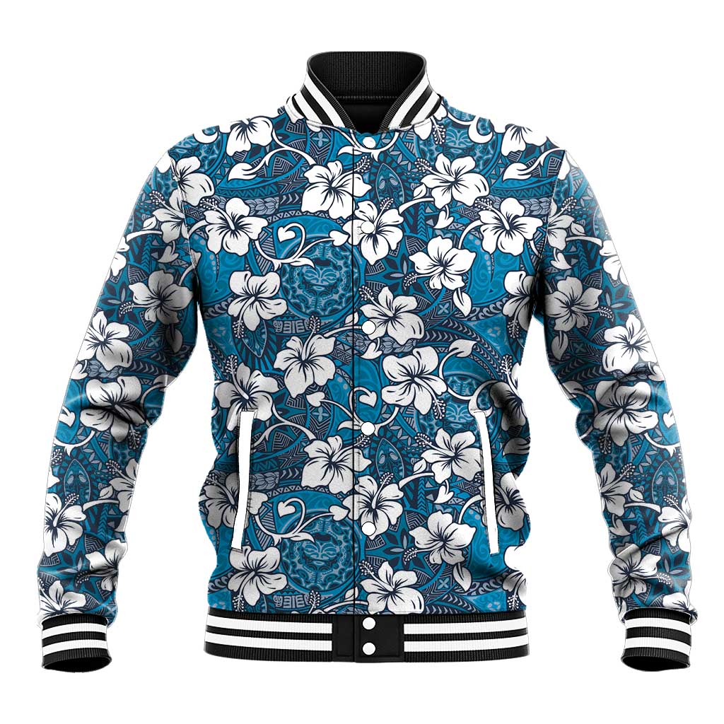 Karakarawa Bula Fiji Baseball Jacket Fijian Tapa Seamless Hibiscus - Polynesian Pride