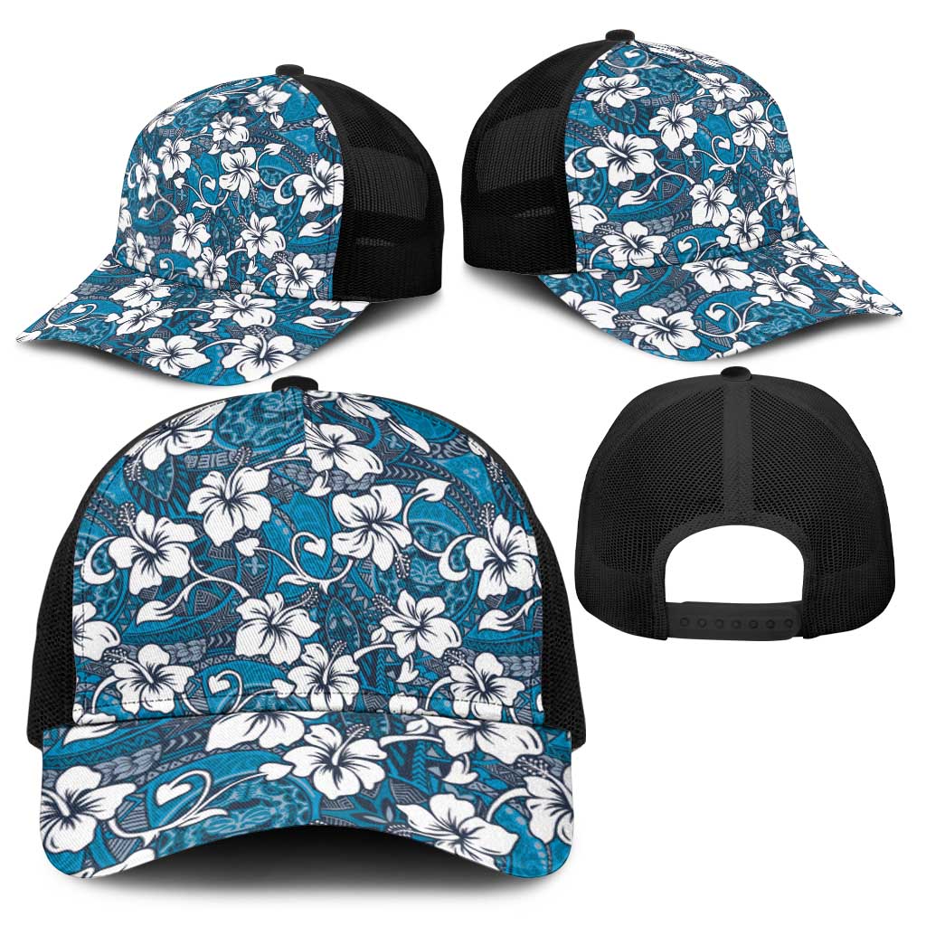 Karakarawa Bula Fiji Baseball Net Cap Fijian Tapa Seamless Hibiscus - Polynesian Pride