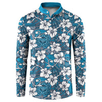 Karakarawa Bula Fiji Button Sweatshirt Fijian Tapa Seamless Hibiscus - Polynesian Pride