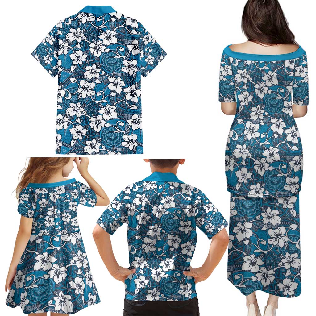 Karakarawa Bula Fiji Family Matching Puletasi and Hawaiian Shirt Fijian Tapa Seamless Hibiscus - Polynesian Pride