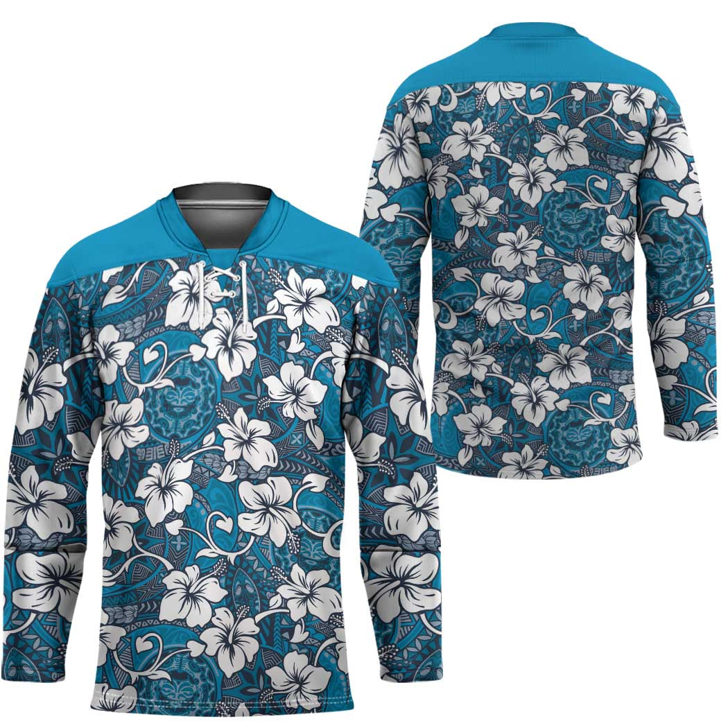Karakarawa Bula Fiji Hockey Jersey Fijian Tapa Seamless Hibiscus LT14 - Polynesian Pride