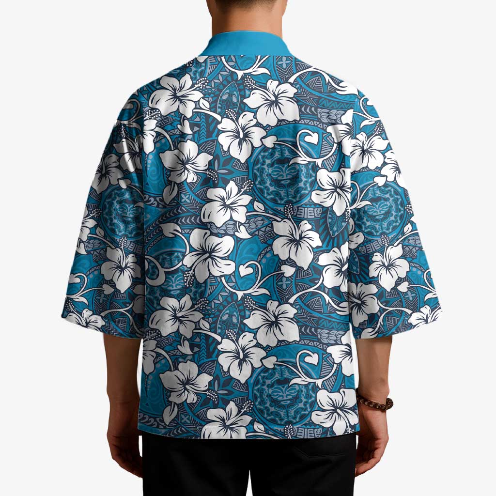 Karakarawa Bula Fiji Kimono Fijian Tapa Seamless Hibiscus - Polynesian Pride