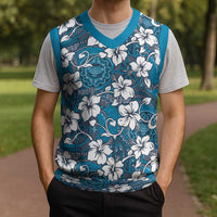 Karakarawa Bula Fiji Christmas Knitted V-Neck Vest Fijian Tapa Seamless Hibiscus - Polynesian Pride