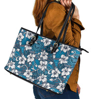 Karakarawa Bula Fiji Leather Tote Bag Fijian Tapa Seamless Hibiscus - Polynesian Pride