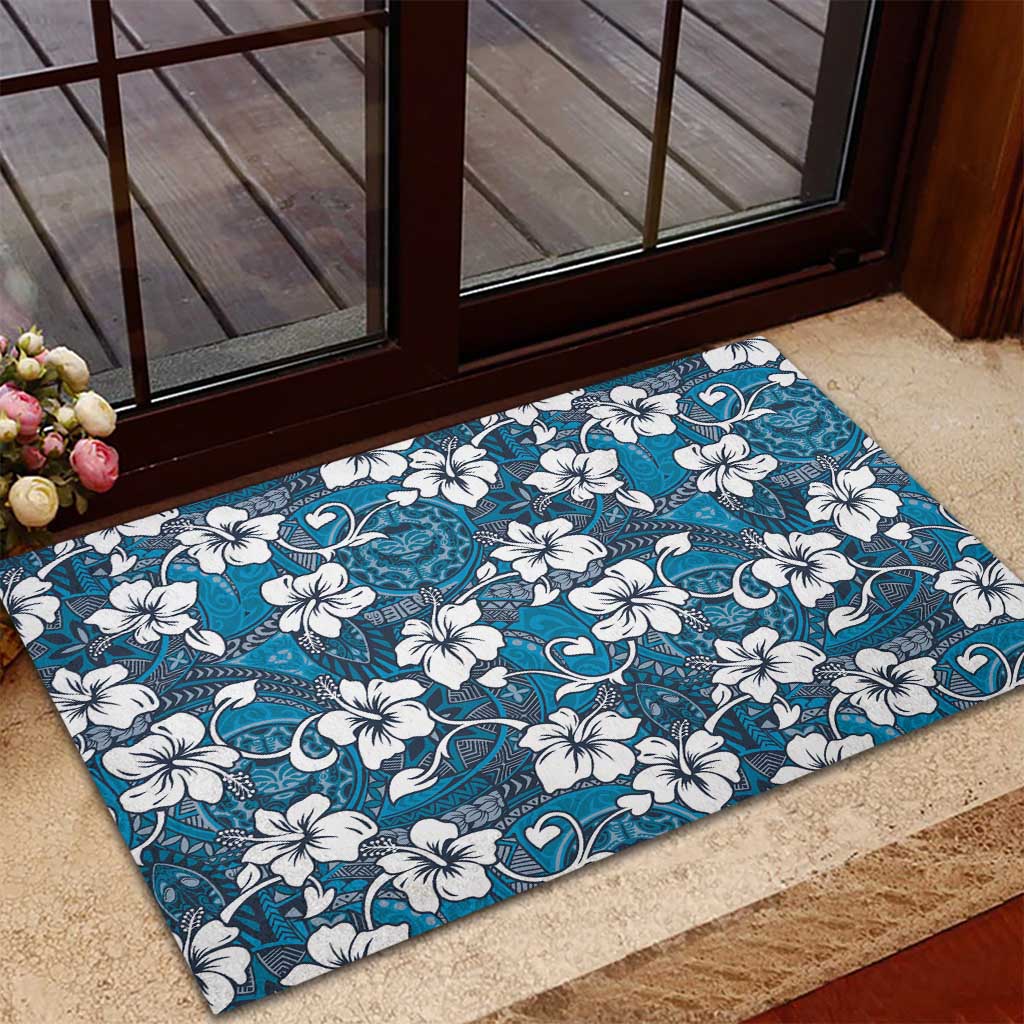 Karakarawa Bula Fiji Rubber Doormat Fijian Tapa Seamless Hibiscus - Polynesian Pride