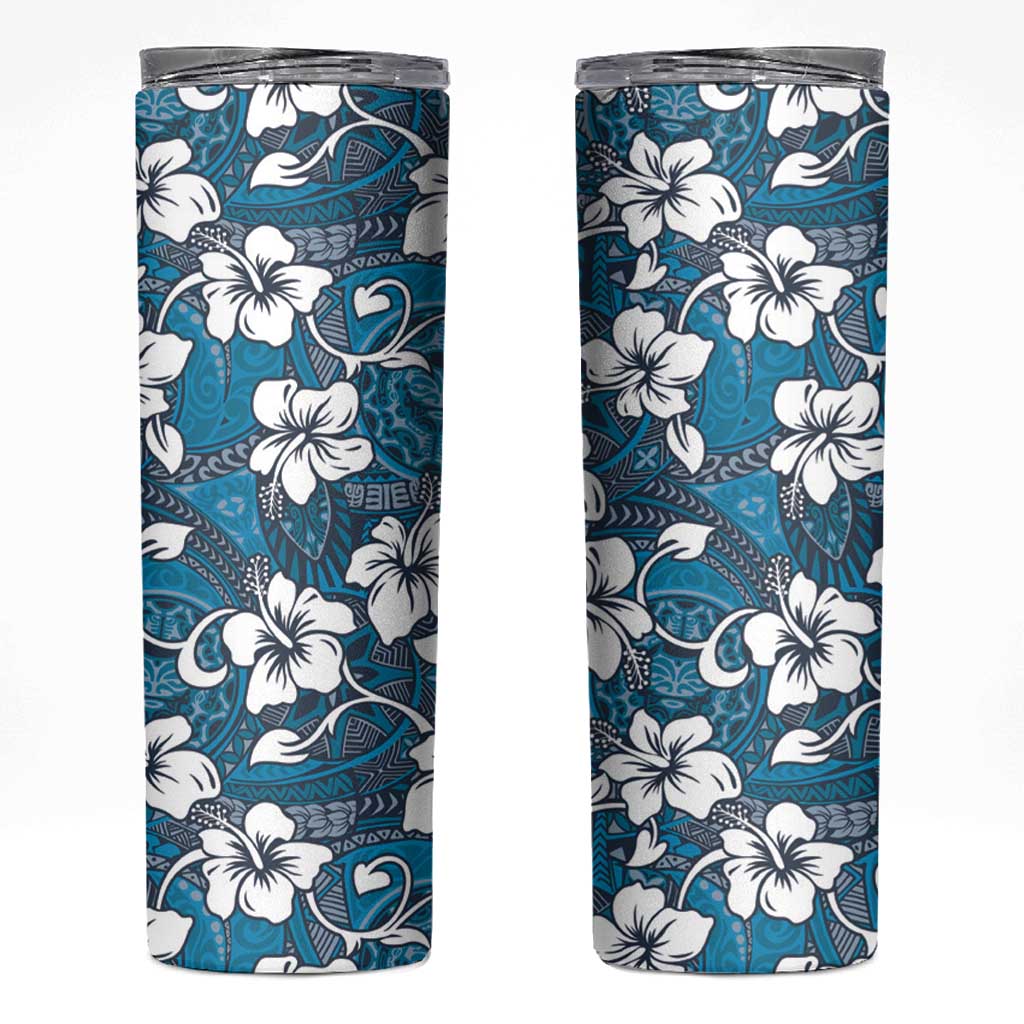 Karakarawa Bula Fiji Skinny Tumbler Fijian Tapa Seamless Hibiscus - Polynesian Pride