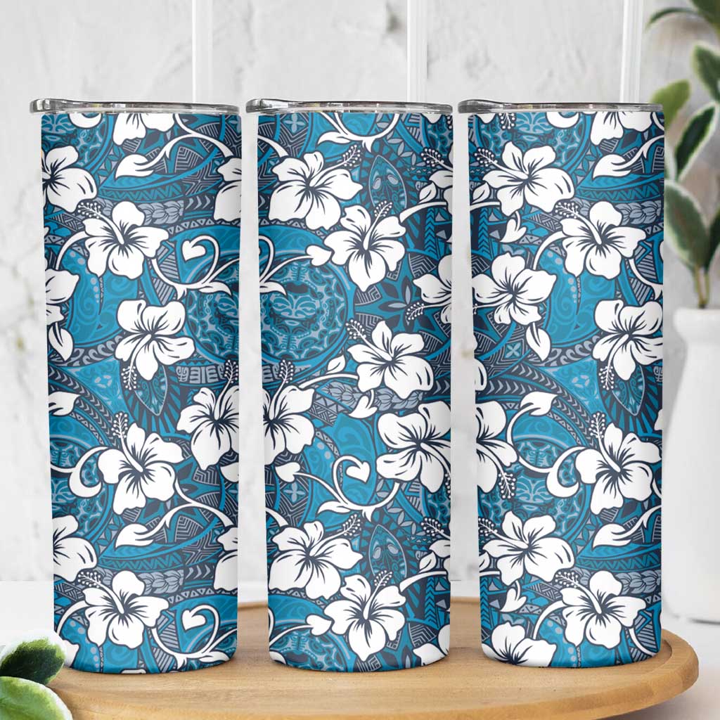 Karakarawa Bula Fiji Skinny Tumbler Fijian Tapa Seamless Hibiscus - Polynesian Pride