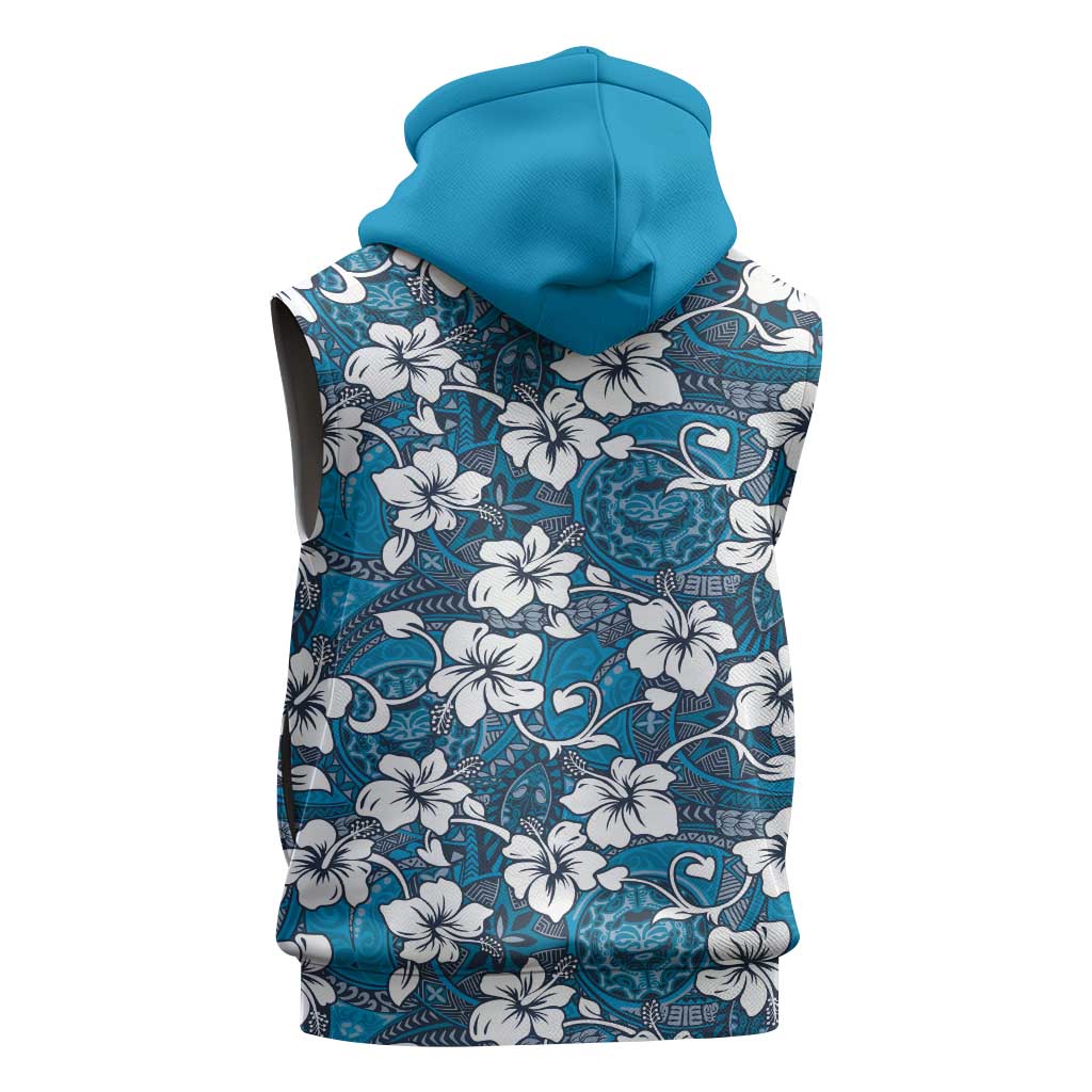 Karakarawa Bula Fiji Sleeveless Hoodie Fijian Tapa Seamless Hibiscus LT14 - Polynesian Pride