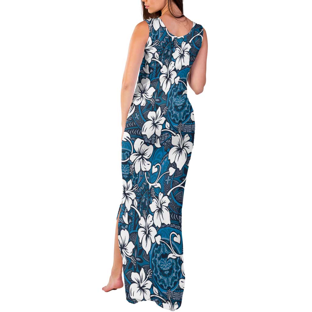 Karakarawa Bula Fiji Tank Maxi Dress Fijian Tapa Seamless Hibiscus LT14 - Polynesian Pride