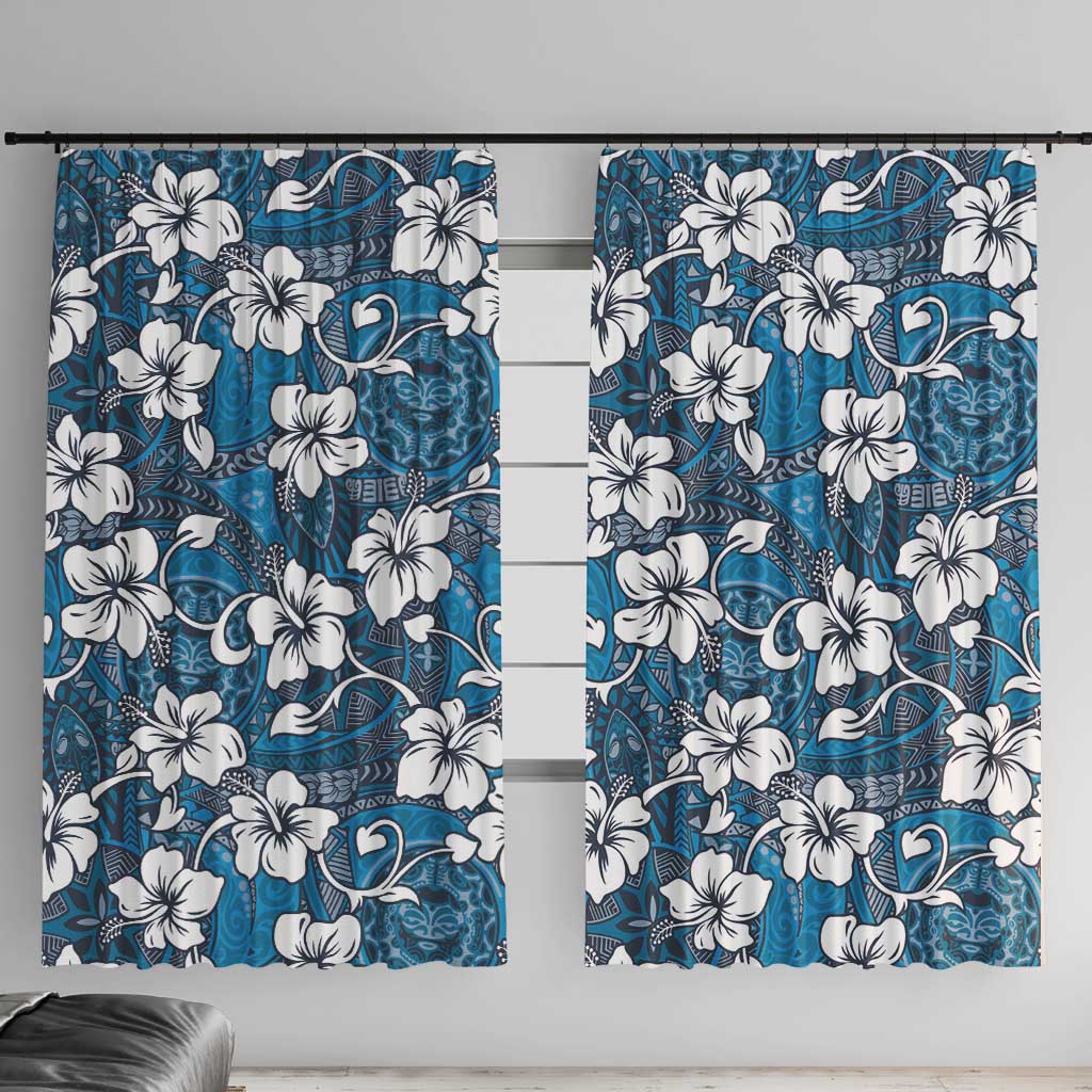 Karakarawa Bula Fiji Window Curtain Fijian Tapa Seamless Hibiscus - Polynesian Pride
