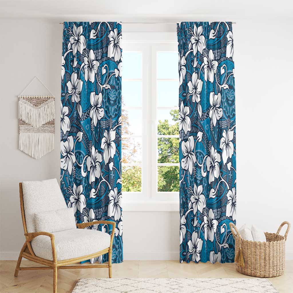 Karakarawa Bula Fiji Window Curtain Fijian Tapa Seamless Hibiscus - Polynesian Pride