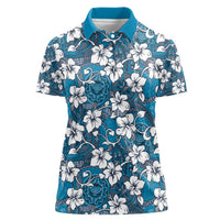 Karakarawa Bula Fiji Women Polo Shirt Fijian Tapa Seamless Hibiscus - Polynesian Pride