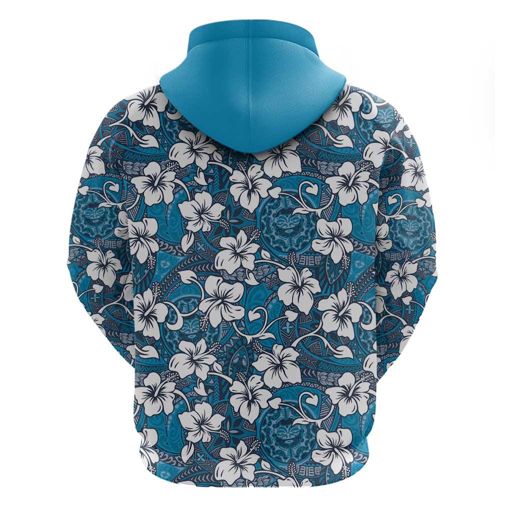 Karakarawa Bula Fiji Zip Hoodie Fijian Tapa Seamless Hibiscus LT14 - Polynesian Pride