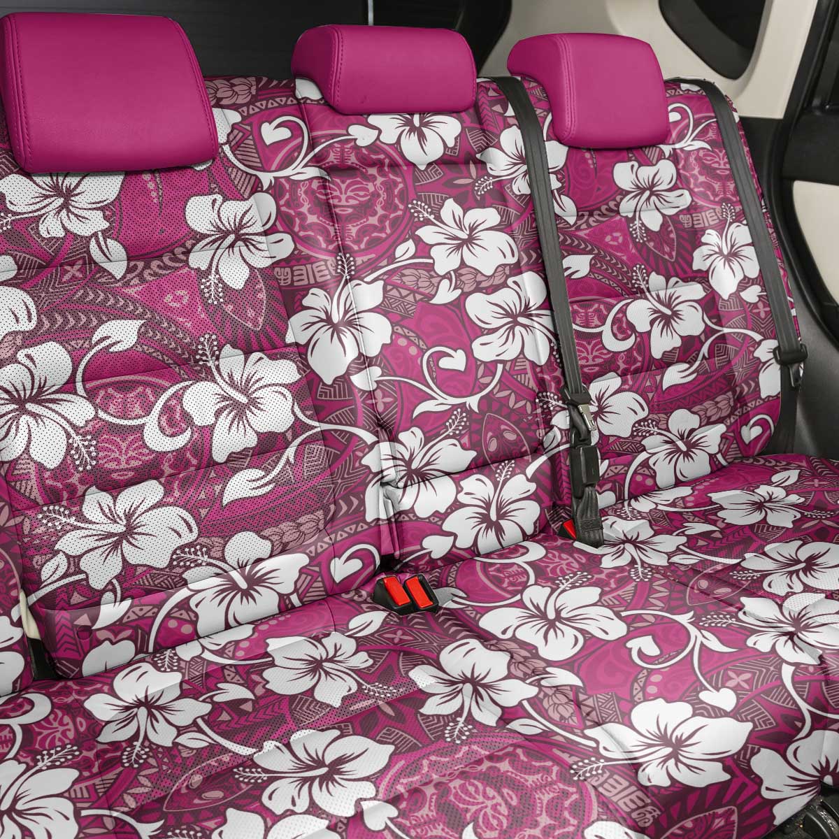 Piqi Bula Fiji Back Car Seat Cover Fijian Tapa Seamless Hibiscus LT14 - Polynesian Pride