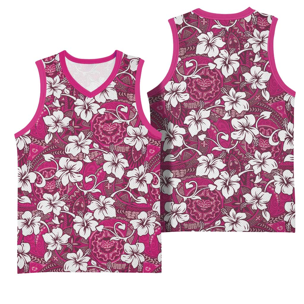 Piqi Bula Fiji Basketball Jersey Fijian Tapa Seamless Hibiscus LT14 - Polynesian Pride