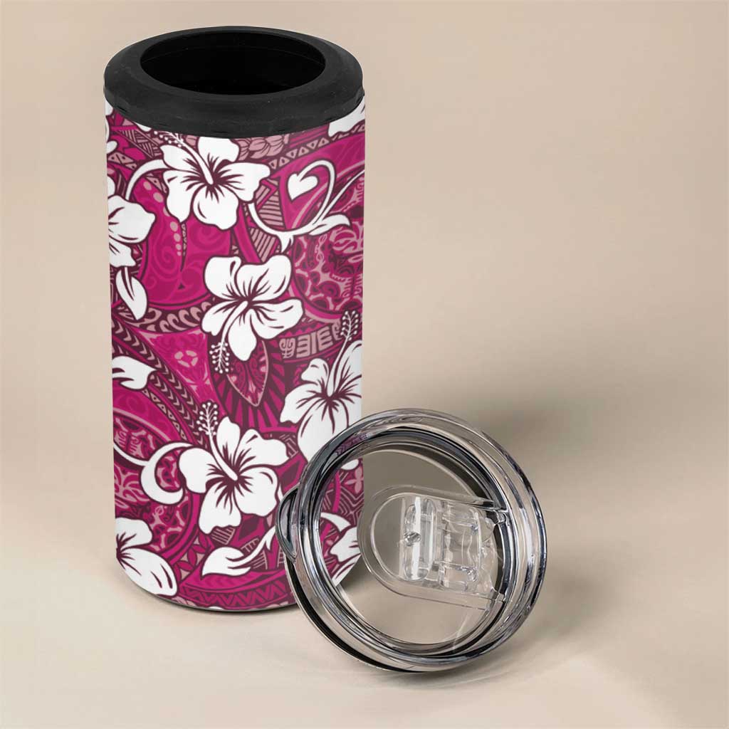 Piqi Bula Fiji 4 in 1 Can Cooler Tumbler Fijian Tapa Seamless Hibiscus LT14 - Polynesian Pride