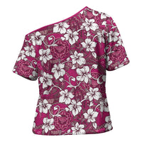 Piqi Bula Fiji Cross Shoulder Shirt Fijian Tapa Seamless Hibiscus LT14 - Polynesian Pride