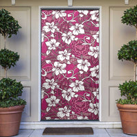 Piqi Bula Fiji Door Cover Fijian Tapa Seamless Hibiscus LT14 Pink - Polynesian Pride