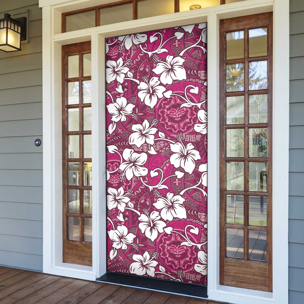 Piqi Bula Fiji Door Cover Fijian Tapa Seamless Hibiscus LT14 - Polynesian Pride