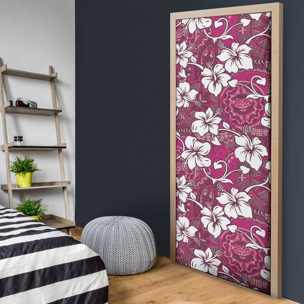 Piqi Bula Fiji Door Cover Fijian Tapa Seamless Hibiscus LT14 - Polynesian Pride