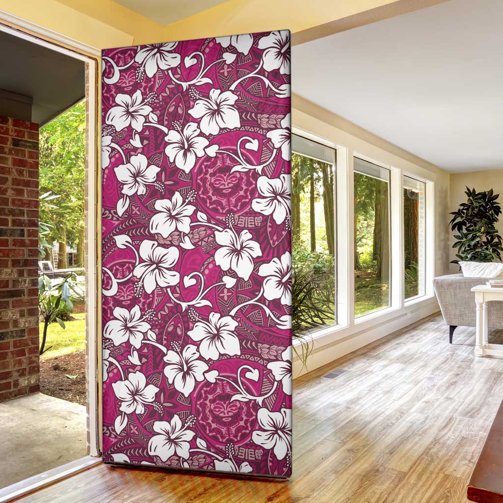Piqi Bula Fiji Door Cover Fijian Tapa Seamless Hibiscus LT14 - Polynesian Pride