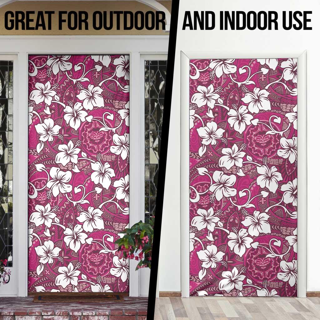 Piqi Bula Fiji Door Cover Fijian Tapa Seamless Hibiscus LT14 - Polynesian Pride