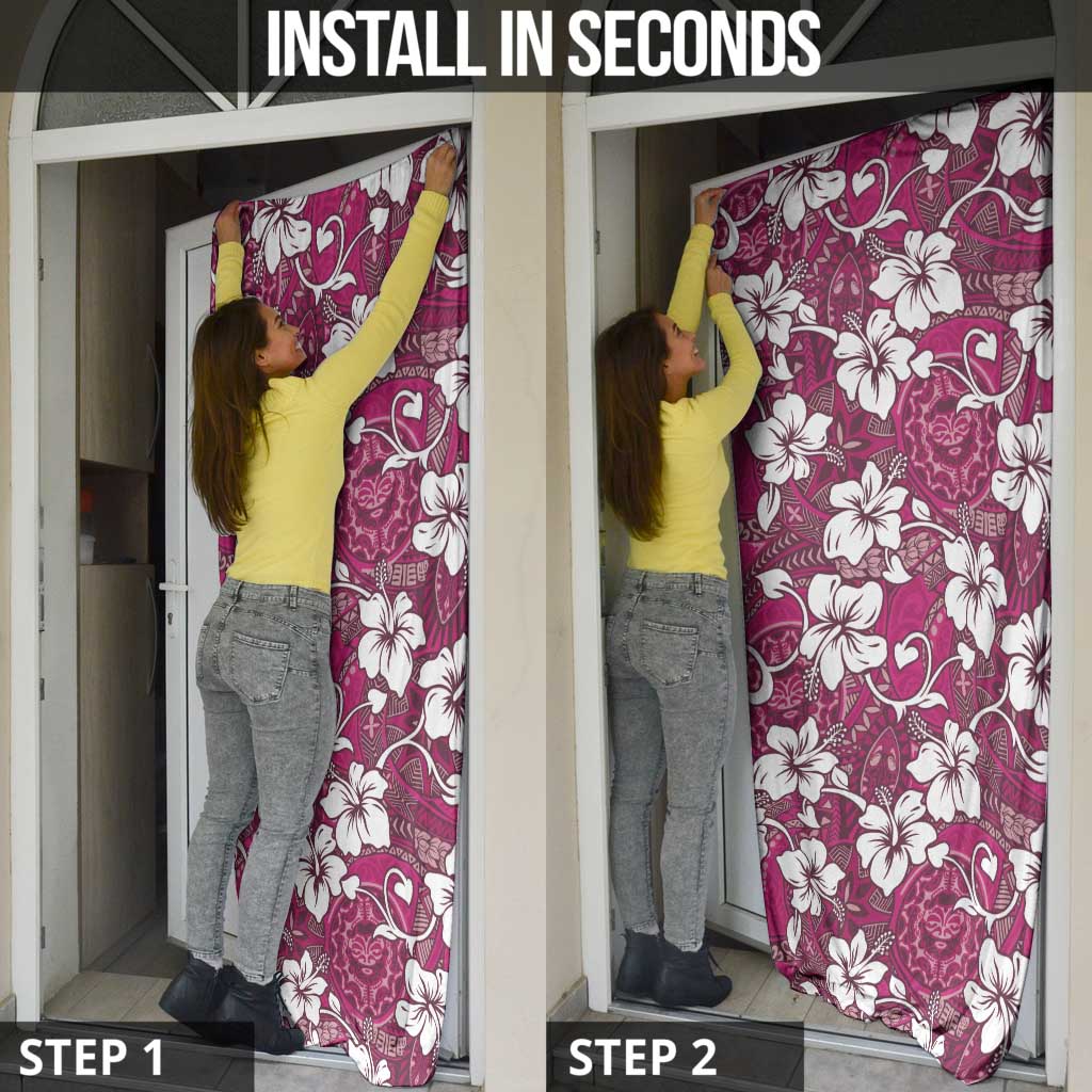 Piqi Bula Fiji Door Cover Fijian Tapa Seamless Hibiscus LT14 - Polynesian Pride