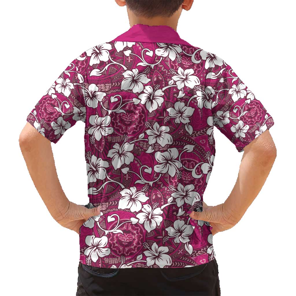 Piqi Bula Fiji Family Matching Long Sleeve Bodycon Dress and Hawaiian Shirt Fijian Tapa Seamless Hibiscus LT14 - Polynesian Pride