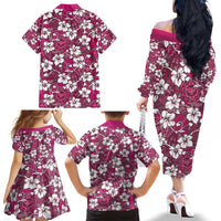 Piqi Bula Fiji Family Matching Off The Shoulder Long Sleeve Dress and Hawaiian Shirt Fijian Tapa Seamless Hibiscus - Polynesian Pride