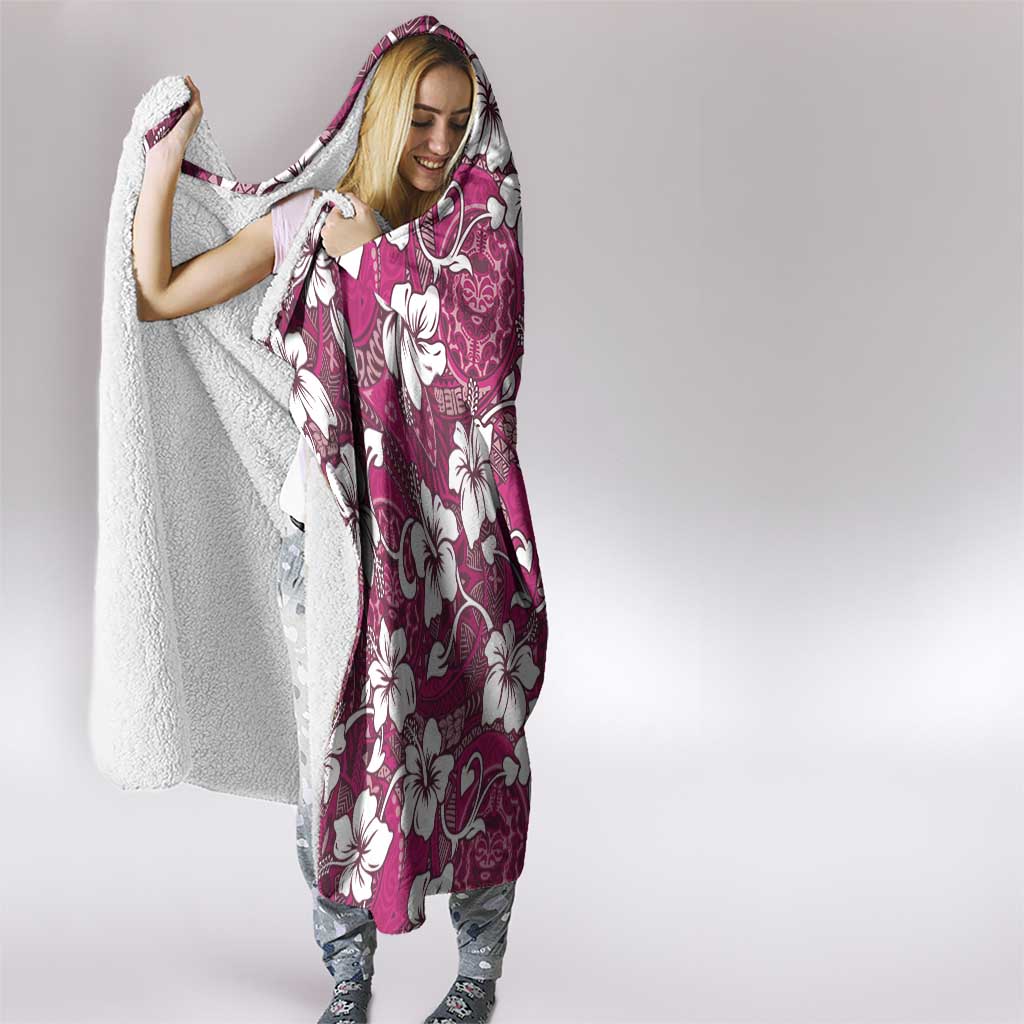 Piqi Bula Fiji Hooded Blanket Fijian Tapa Seamless Hibiscus - Polynesian Pride