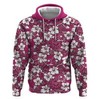 Piqi Bula Fiji Hoodie Fijian Tapa Seamless Hibiscus LT14 Pullover Hoodie Pink - Polynesian Pride