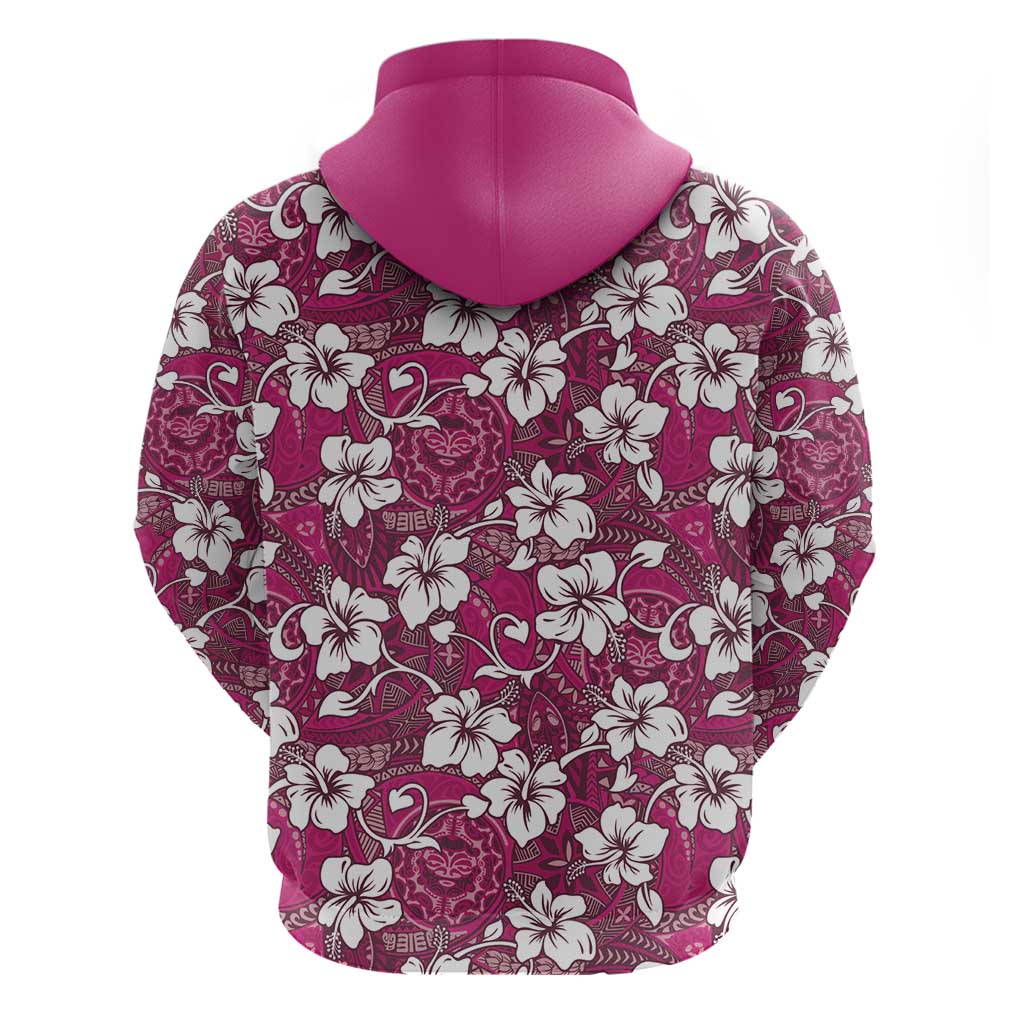 Piqi Bula Fiji Hoodie Fijian Tapa Seamless Hibiscus LT14 - Polynesian Pride