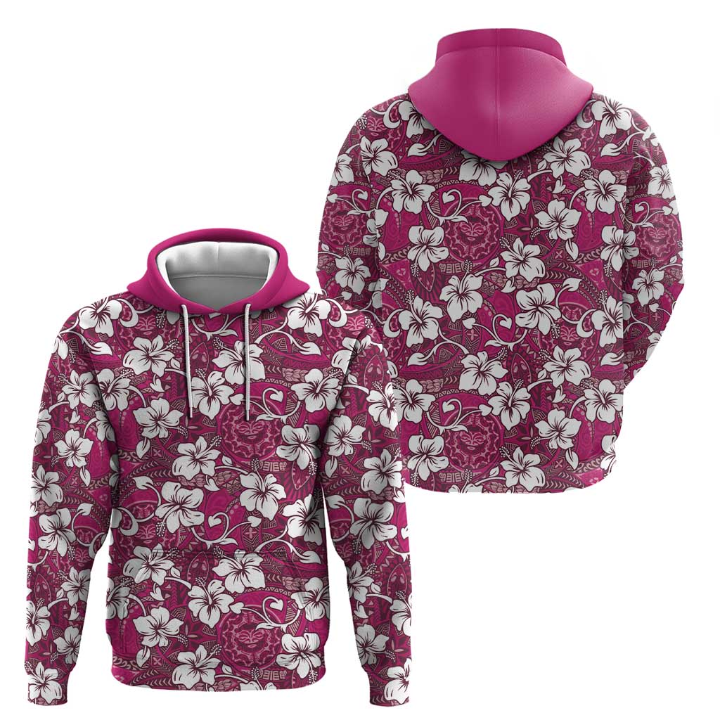Piqi Bula Fiji Hoodie Fijian Tapa Seamless Hibiscus LT14 - Polynesian Pride