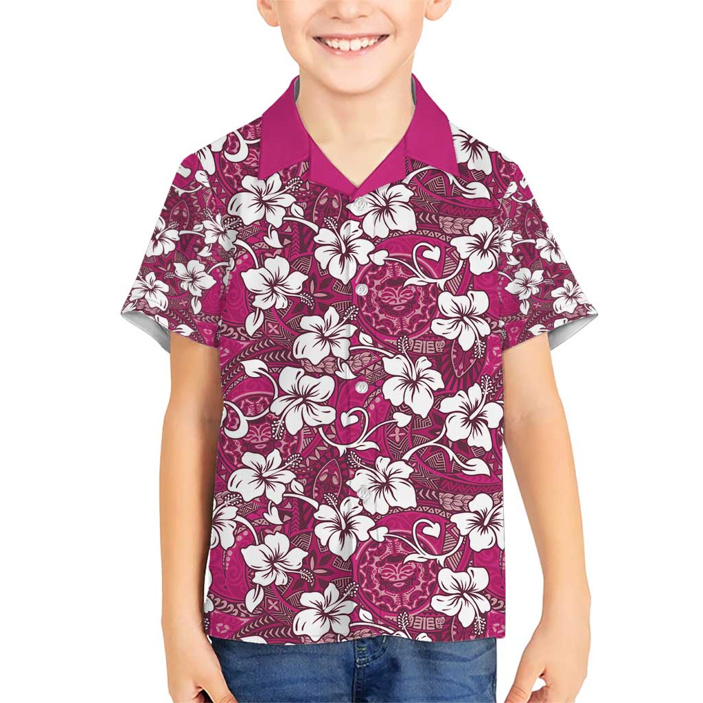 Piqi Bula Fiji Kid Hawaiian Shirt Fijian Tapa Seamless Hibiscus - Polynesian Pride