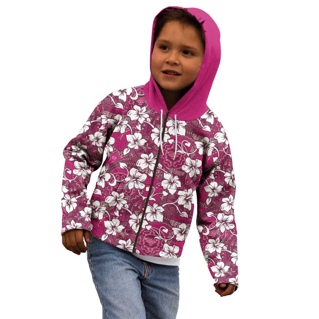 Piqi Bula Fiji Kid Hoodie Fijian Tapa Seamless Hibiscus - Polynesian Pride